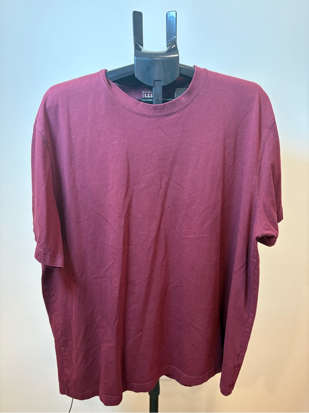 L.L. Bean Men's Crewneck Tee in Burgundy Red
